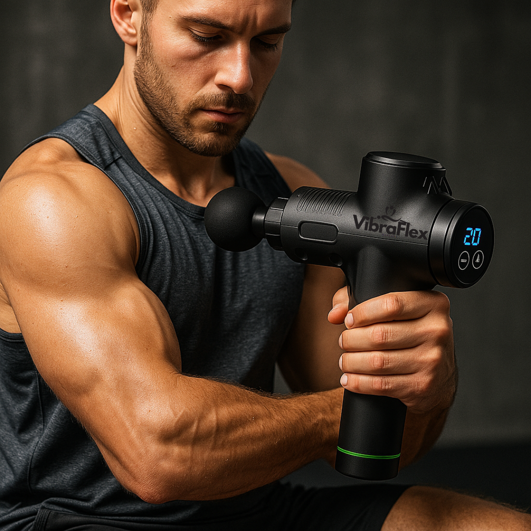 Pistolet de Massage VibraFlex™ – 30 Vitesses, 6h d’Autonomie & Massage Musculaire Pro