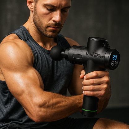 Pistolet de Massage VibraFlex™ – 30 Vitesses, 6h d’Autonomie & Massage Musculaire Pro